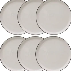 Atmosphera Assiettes Plates*Lot de 6 assiettes plates "Alix" Noir