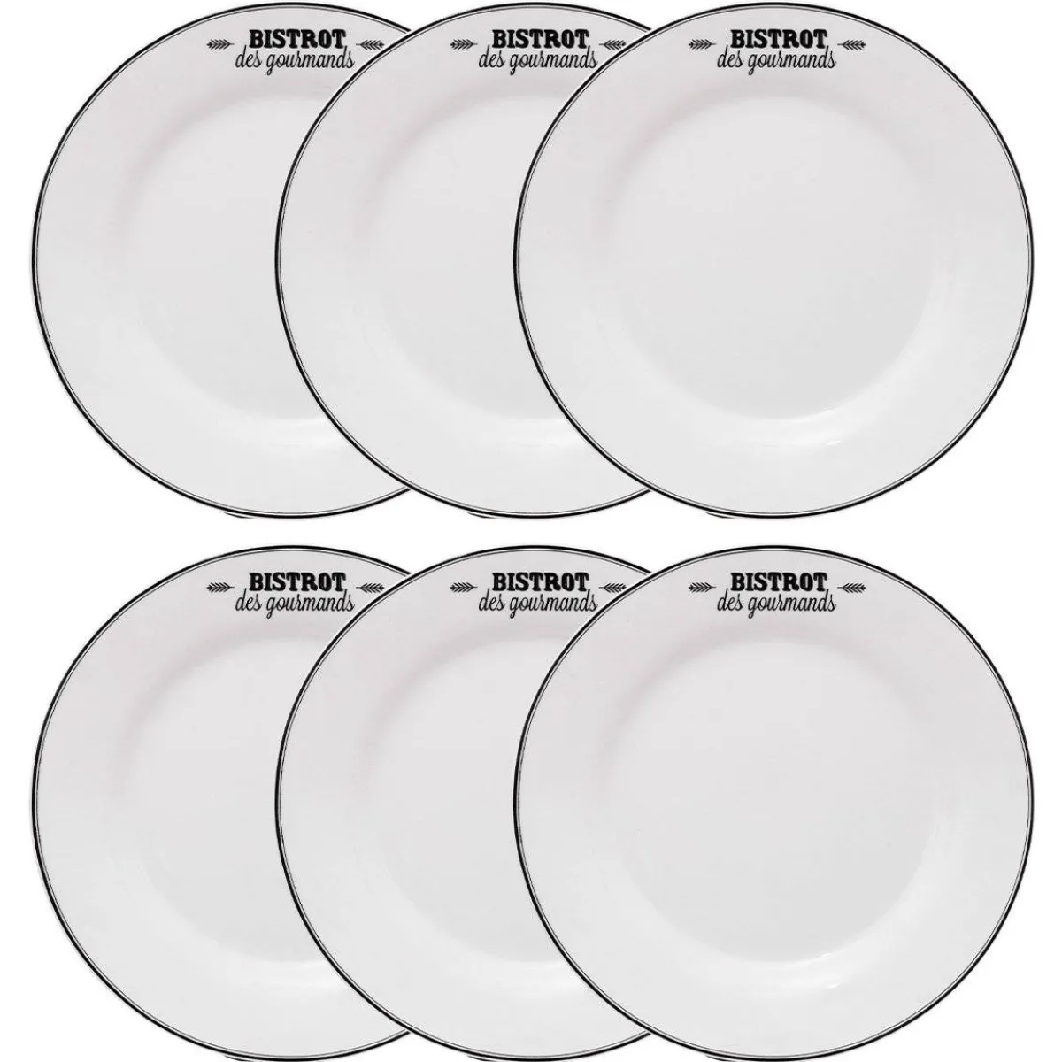 Atmosphera Assiettes Plates*Lot de 6 assiettes plates "Bistrot" Terracotta