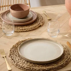 Atmosphera Assiettes Plates*Lot de 6 assiettes plates "Chloe" Blanc