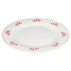 Atmosphera Assiettes Plates*Lot de 6 assiettes plates  "Fleur De Rose" Blanc