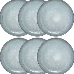 Atmosphera Assiettes Plates*Lot de 6 assiettes plates "Flower" Blanc