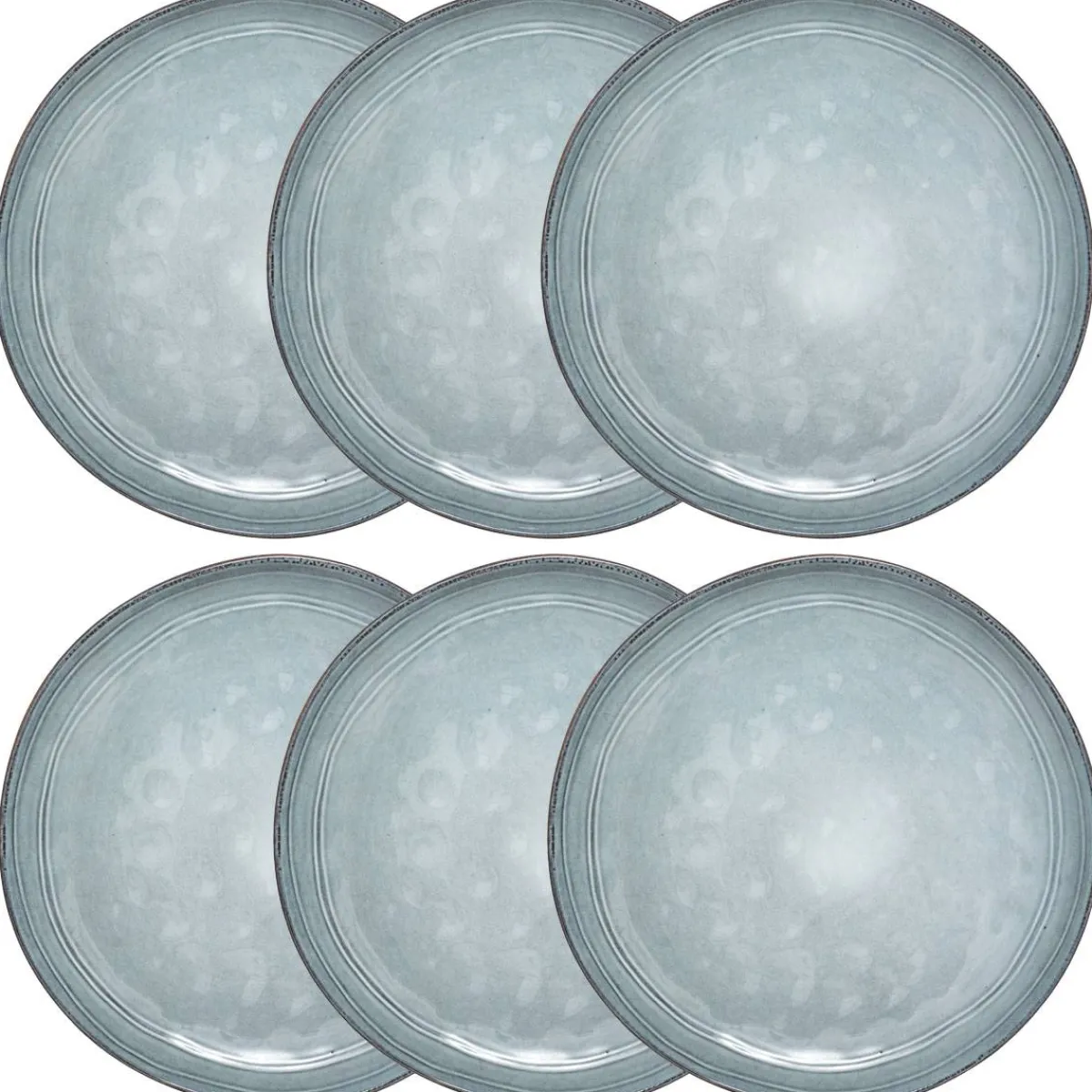 Atmosphera Assiettes Plates*Lot de 6 assiettes plates "Flower" Blanc