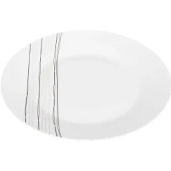 Atmosphera Assiettes Plates*Lot de 6 assiettes plates "Lignes" Blanc