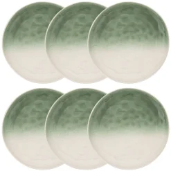 Atmosphera Assiettes Plates*Lot de 6 assiettes plates "Mala" Blanc
