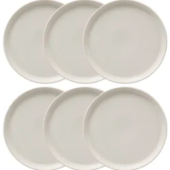 Atmosphera Assiettes Plates*Lot de 6 assiettes plates "Nora" Blanc