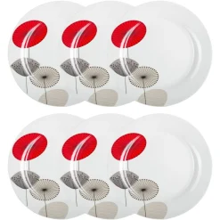 Atmosphera Assiettes Plates*Lot de 6 assiettes plates "Osara" Blanc