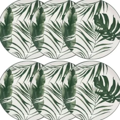 Atmosphera Assiettes Plates*Lot de 6 assiettes plates "Palme" Bleu3
