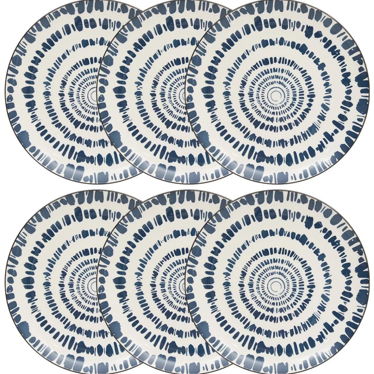 Atmosphera Assiettes Plates*Lot de 6 assiettes plates "Umami" Blanc