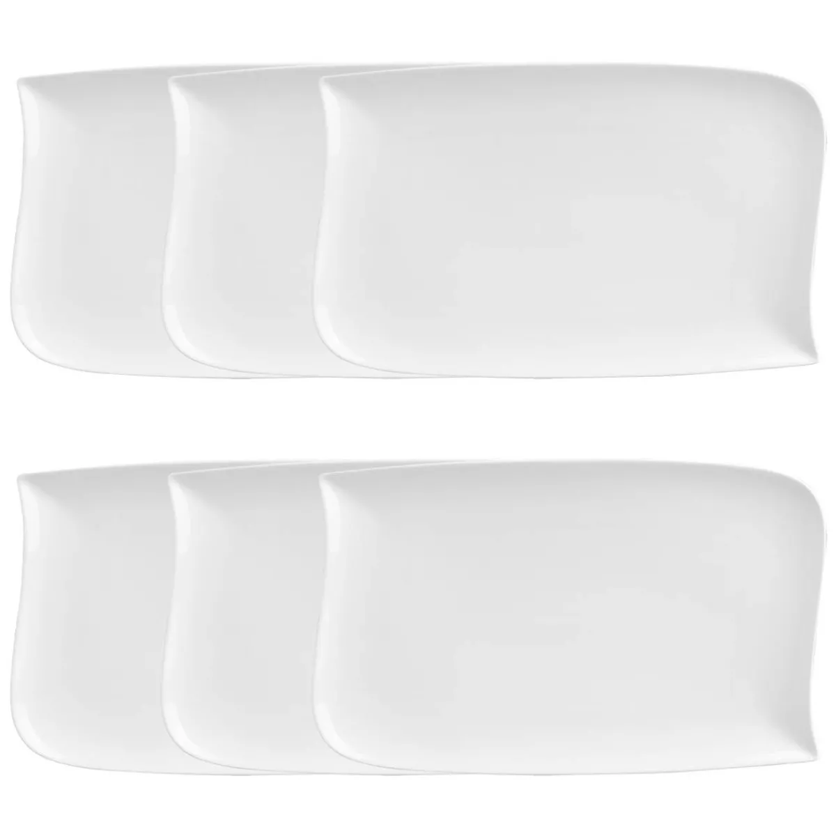 Atmosphera Assiettes Plates*Lot de 6 assiettes plates "Vague" Rose