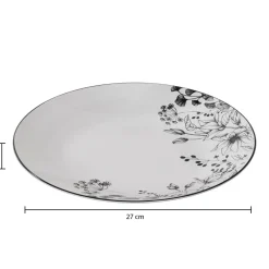 Atmosphera Assiettes Plates*Lot de 6 assiettes plates "White Floral" Blanc