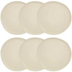 Atmosphera Assiettes Plates*Lot de 6 assiettes plates "Wonja" Beige