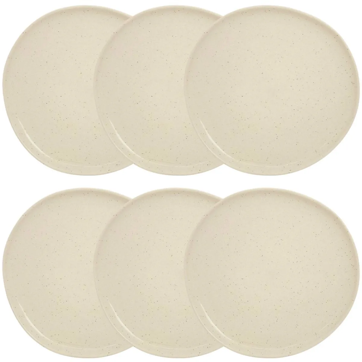 Atmosphera Assiettes Plates*Lot de 6 assiettes plates "Wonja" Beige