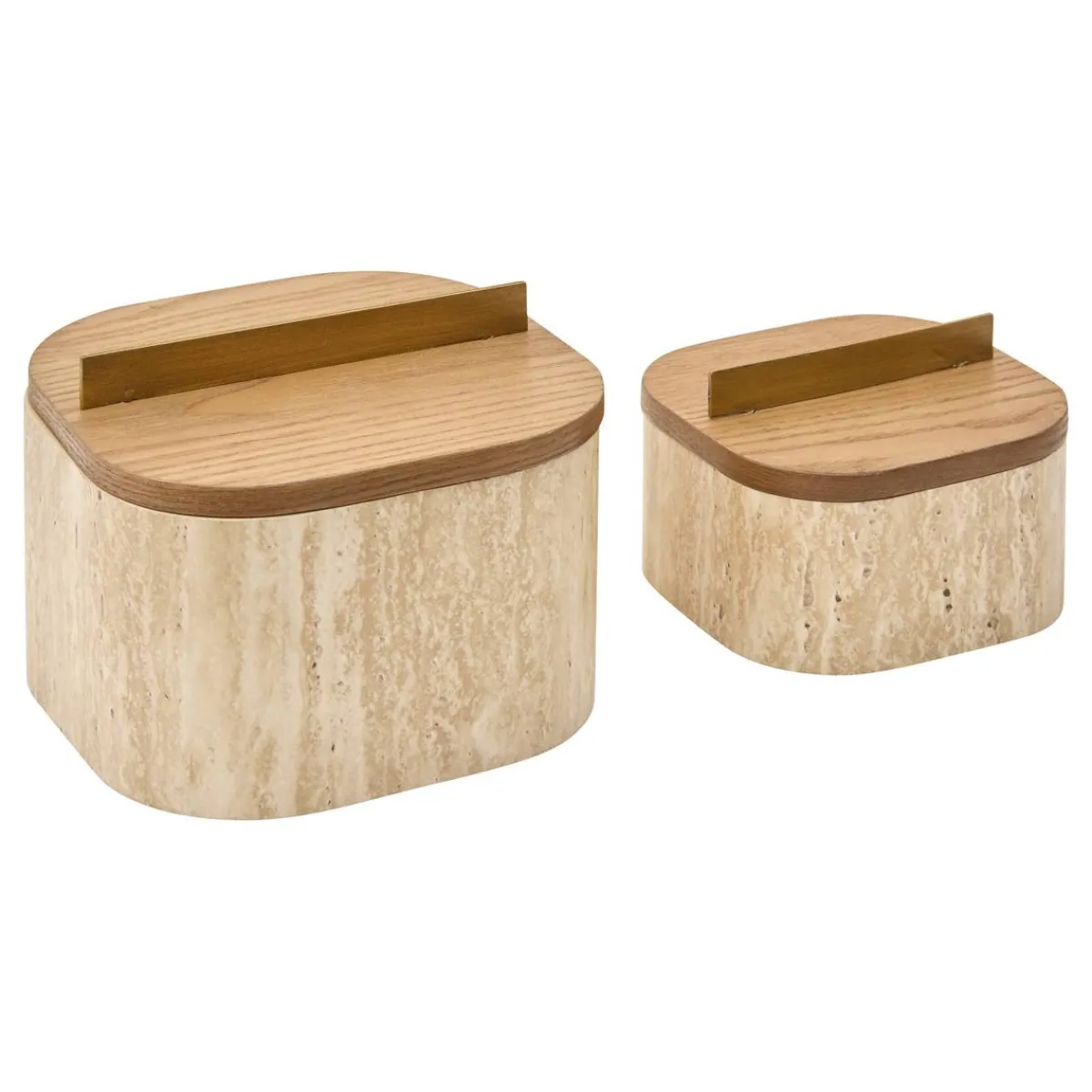 Atmosphera Voir Tout |Boites De Rangement*Lot de 2 boîtes déco "Anaya" Marron