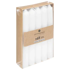 Atmosphera Bougies*Lot de 10 bougies bâtons Blanc