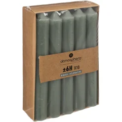 Atmosphera Bougies*Lot de 10 bougies bâtons Jaunemoutarde