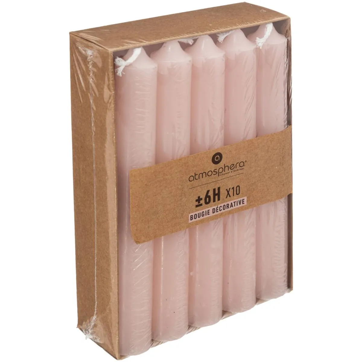 Atmosphera Bougies*Lot de 10 bougies bâtons Roseclair