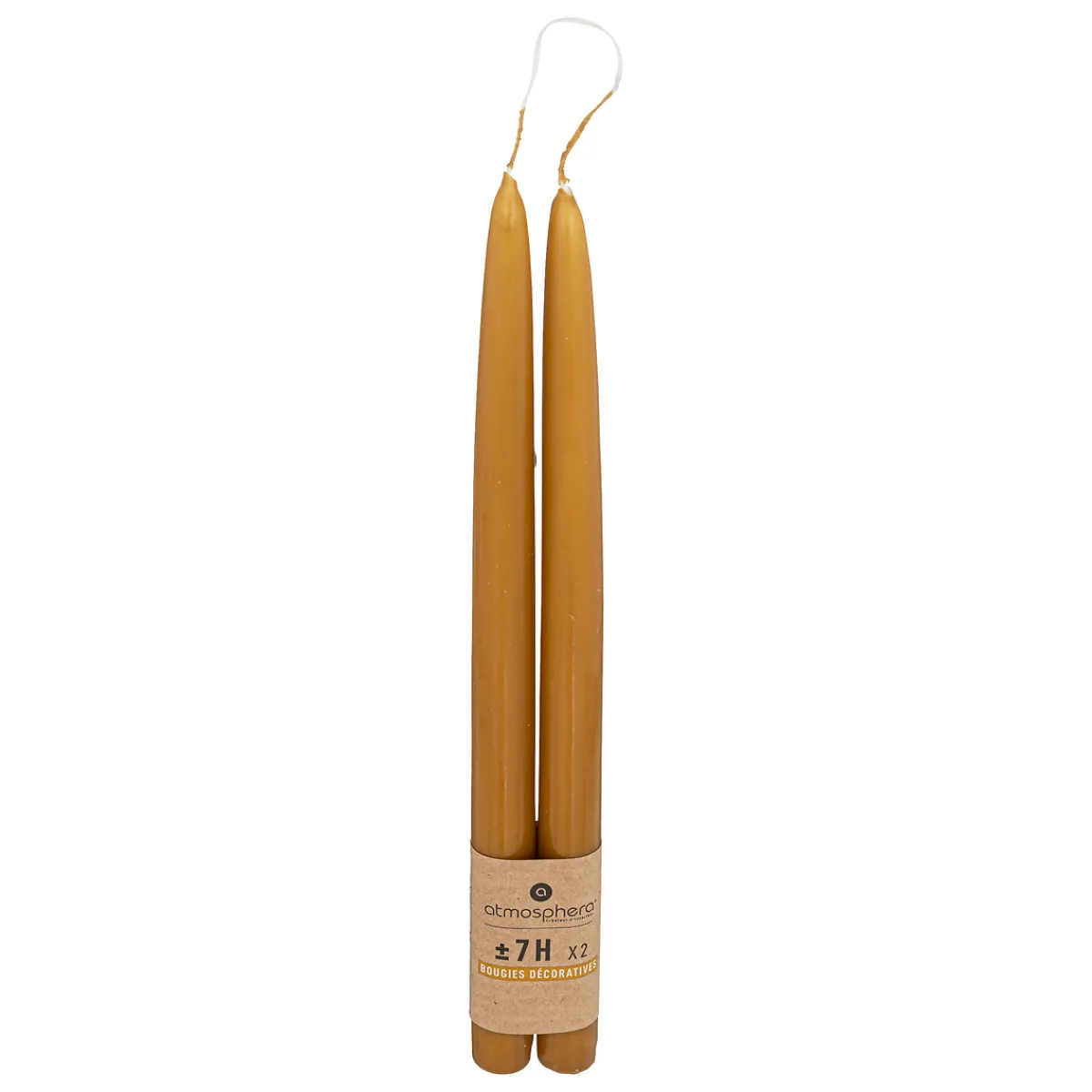Atmosphera Bougies*Lot de 2 bougies bâtons "Hugo" Blanc
