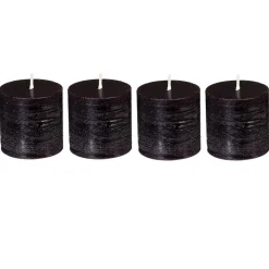 Atmosphera Bougies*Lot de 4 bougies rustiques "Olia" Jaunemoutarde
