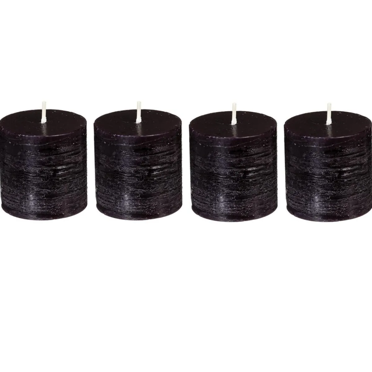 Atmosphera Bougies*Lot de 4 bougies rustiques "Olia" Jaunemoutarde