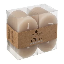 Atmosphera Bougies*Lot de 4 bougies rustiques "Olia" Blancivoire