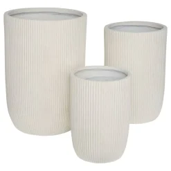Atmosphera Pots De Fleurs|Décoration D'Extérieur*Lot de 3 cache-pots "Elene" Orangeclair