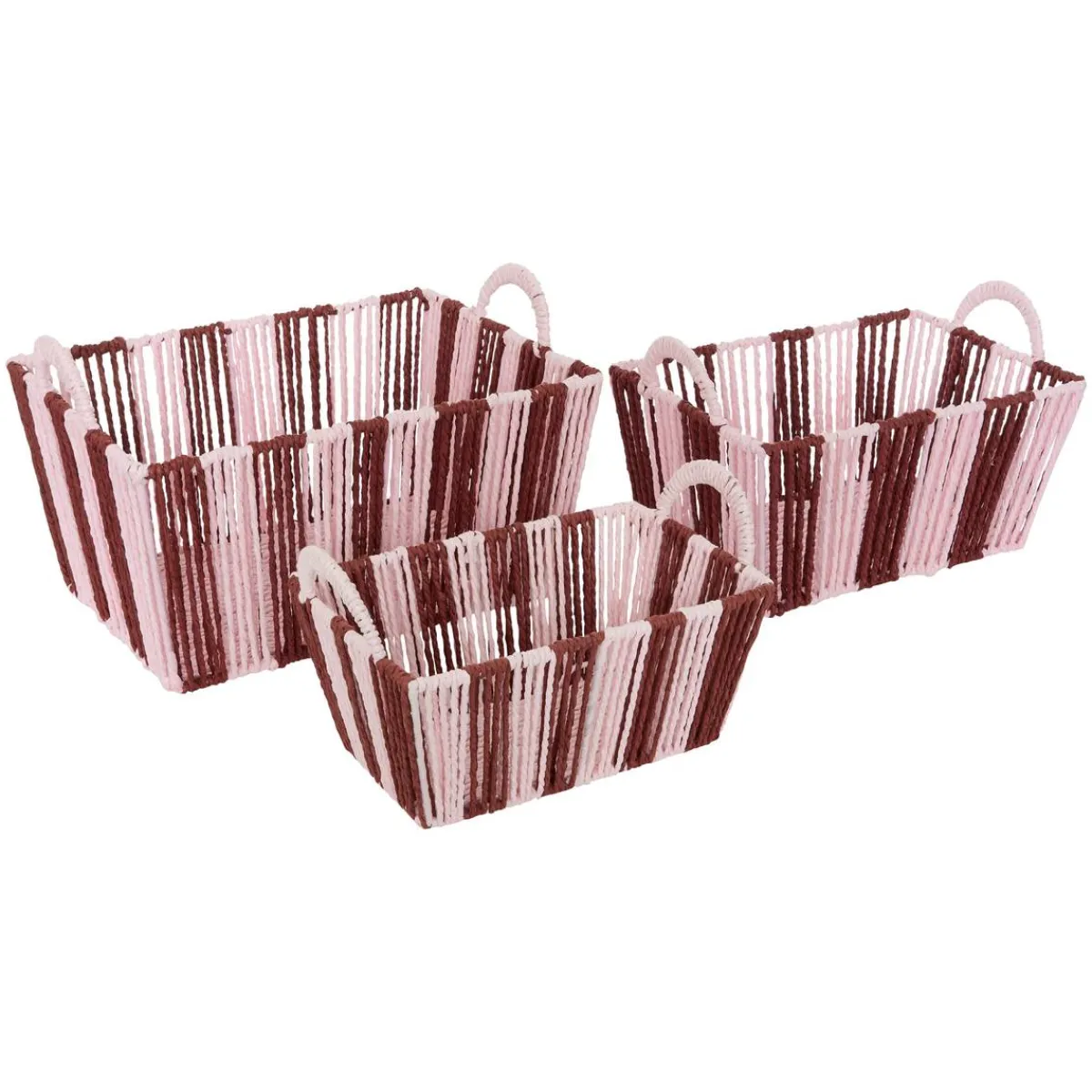 Atmosphera Voir Tout |Boites De Rangement*Lot de 3 cagettes "Cherie" Bleuclair