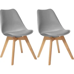 Atmosphera Chaises Scandinaves*Lot de 2 chaises "Baya" Gris1