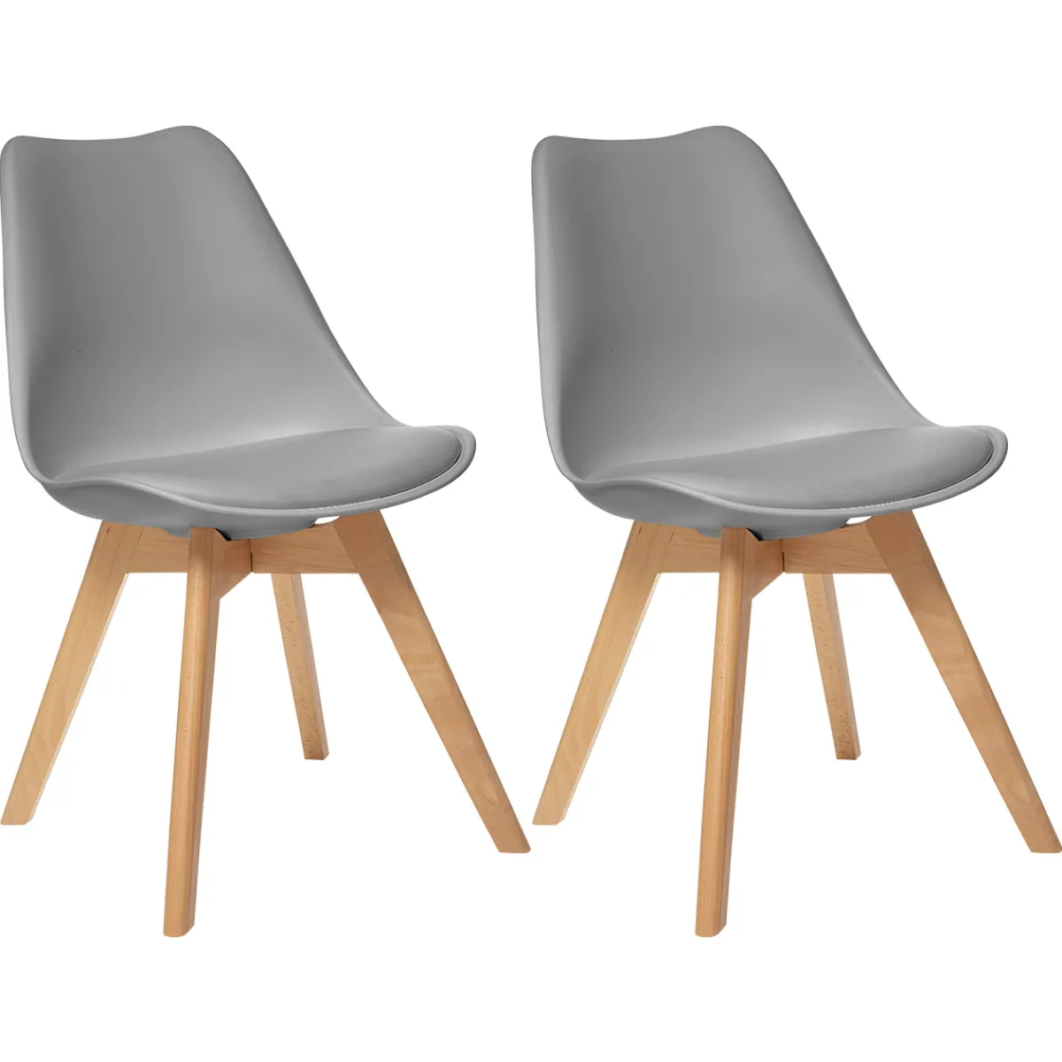 Atmosphera Chaises Scandinaves*Lot de 2 chaises "Baya" Gris1