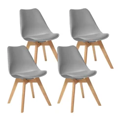 Atmosphera Chaises Scandinaves*Lot de 4 chaises "Baya" gris2