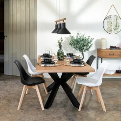 Atmosphera Chaises Scandinaves*Lot de 2 chaises "Baya" Noir