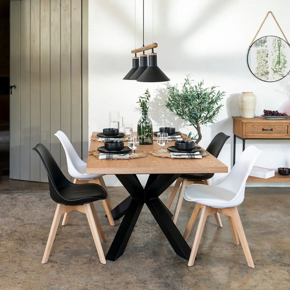 Atmosphera Chaises Scandinaves*Lot de 6 chaises "Baya" Gris2