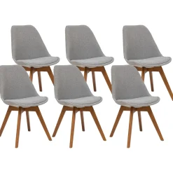 Atmosphera Chaises Scandinaves*Lot de 6 chaises "Baya" Gris2