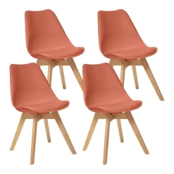 Atmosphera Chaises Scandinaves*Lot de 4 chaises "Baya" roseterracotta