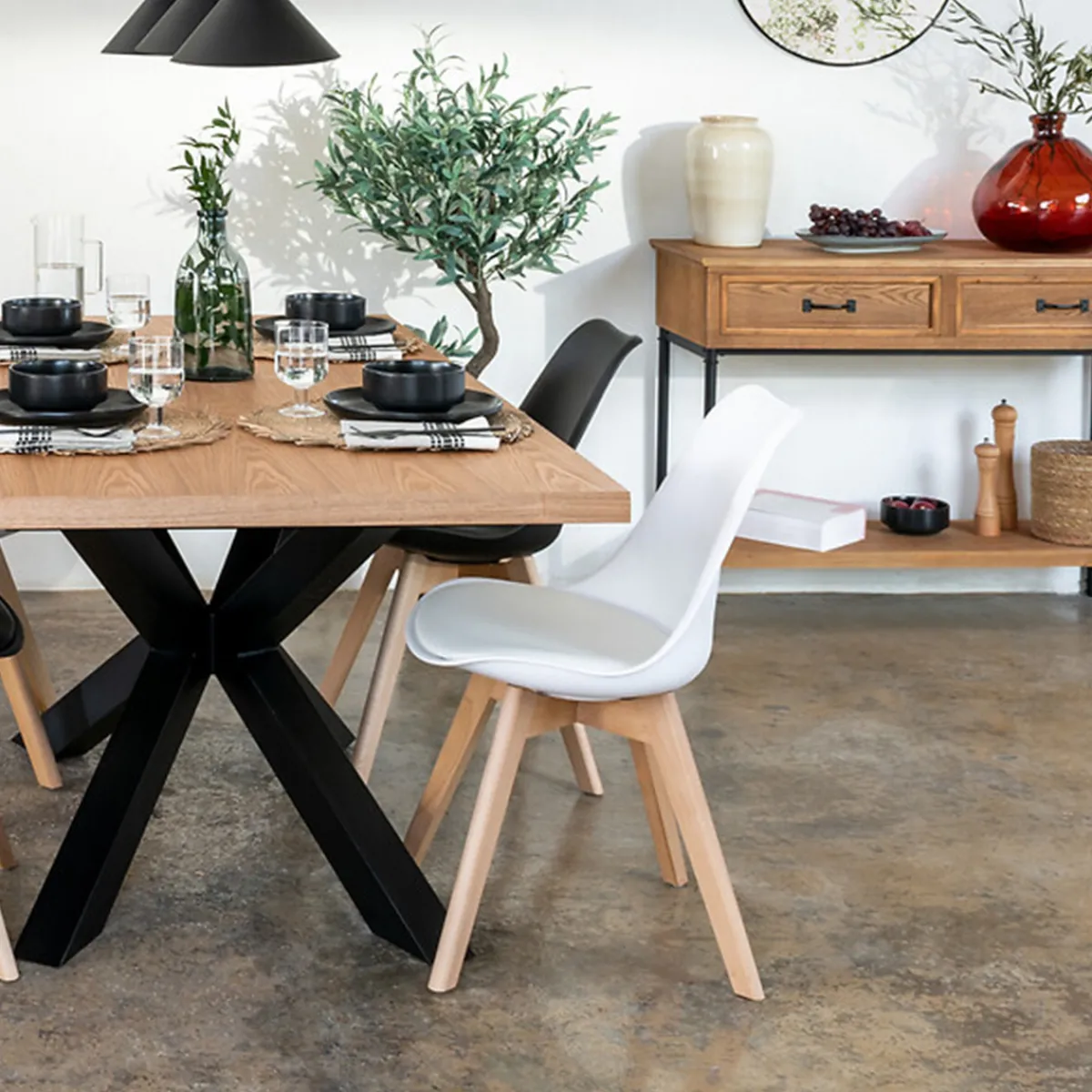 Atmosphera Chaises Scandinaves*Lot de 2 chaises "Baya" Roseterracotta