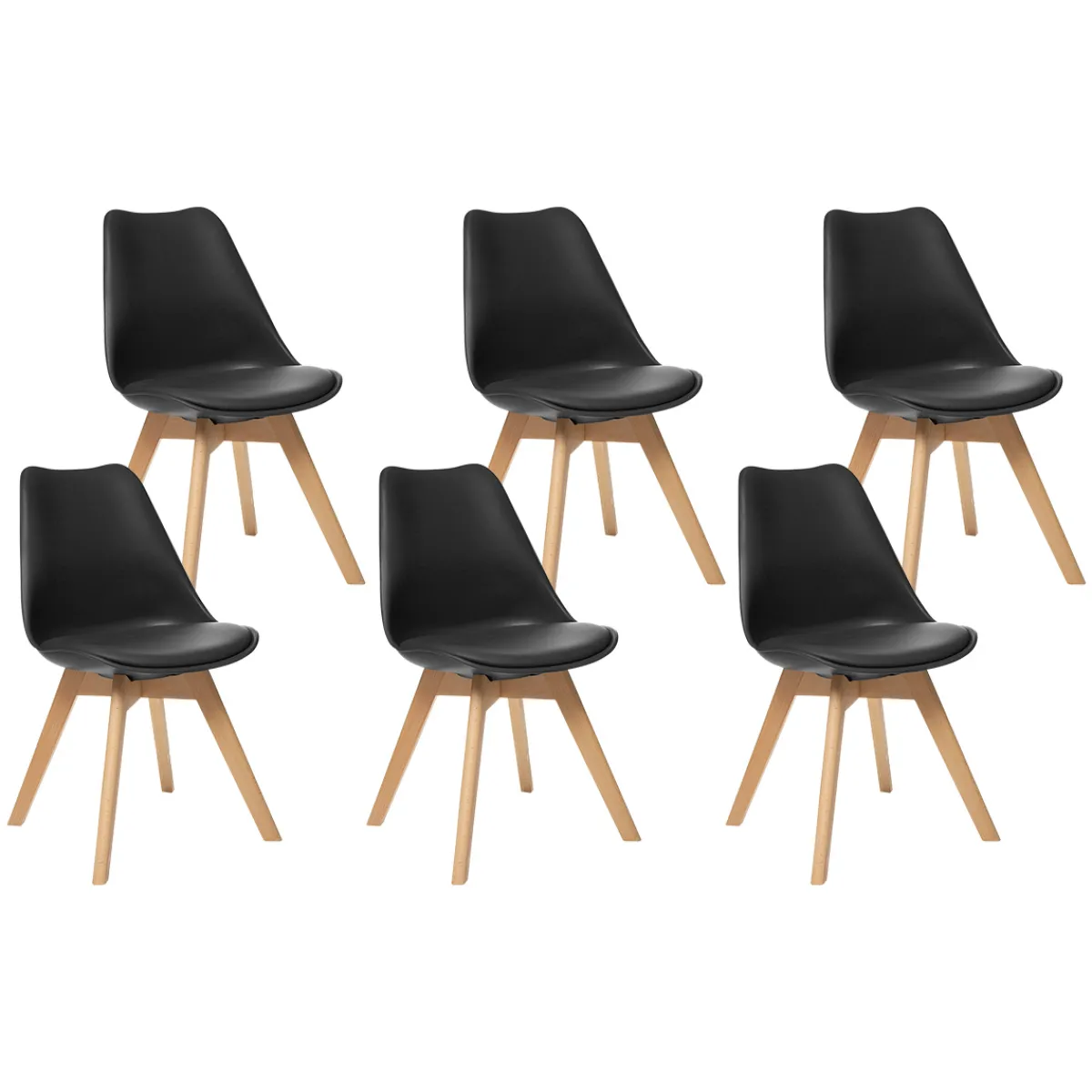 Atmosphera Chaises Scandinaves*Lot de 6 chaises "Baya" Blanc1