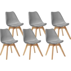 Atmosphera Chaises Scandinaves*Lot de 6 chaises "Baya" Vertkaki
