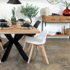 Atmosphera Chaises Scandinaves*Lot de 6 chaises "Baya" Noir