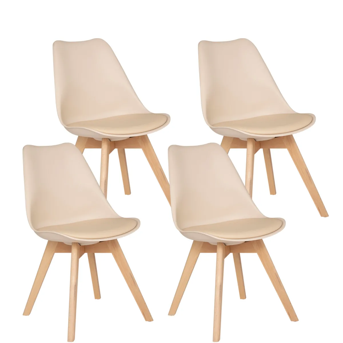 Atmosphera Chaises Scandinaves*Lot de 4 chaises "Baya" Noir