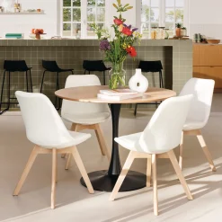 Atmosphera Chaises Scandinaves*Lot de 4 chaises "Baya" Noir