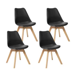 Atmosphera Chaises Scandinaves*Lot de 4 chaises "Baya" Gris