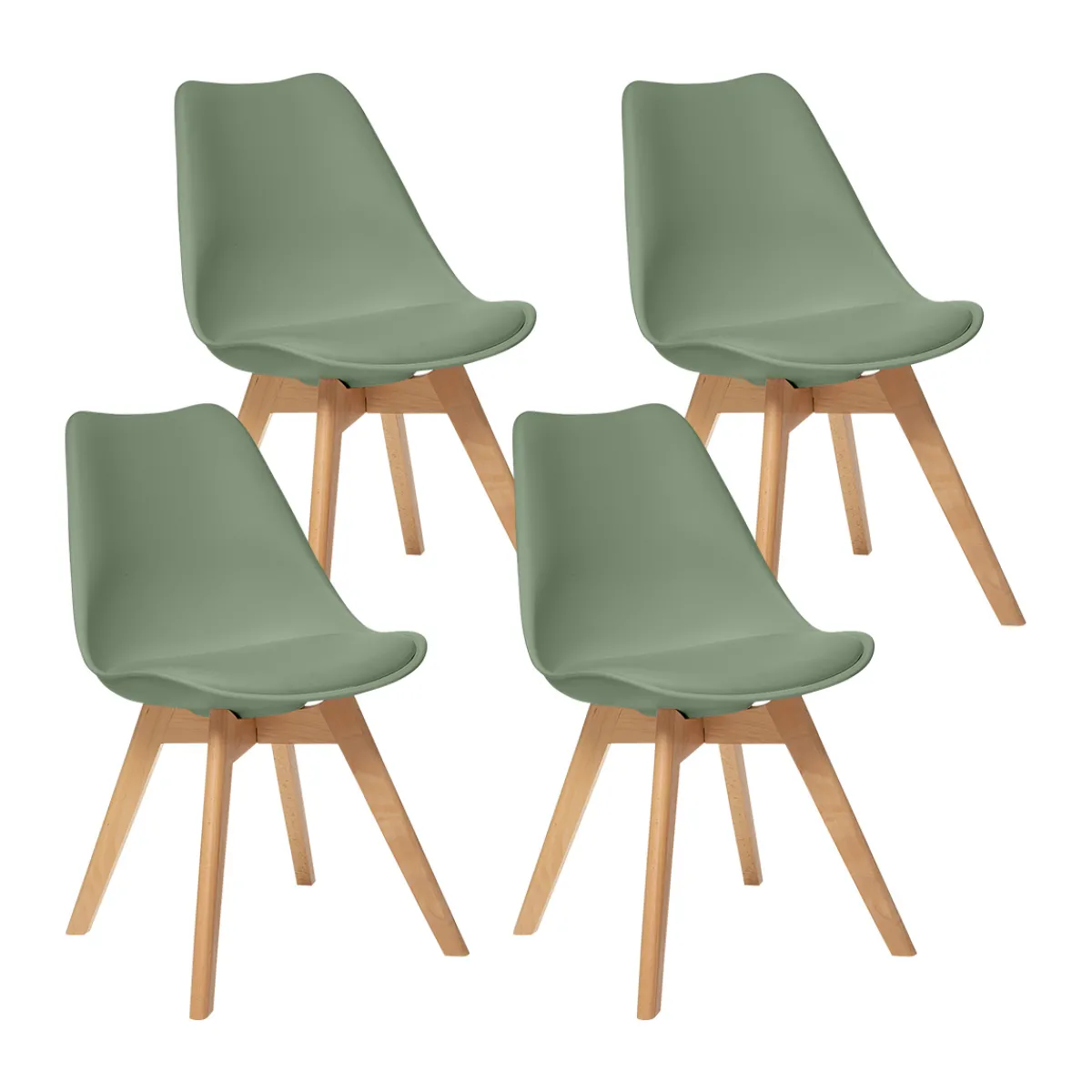 Atmosphera Chaises Scandinaves*Lot de 4 chaises "Baya" Gris
