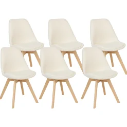 Atmosphera Chaises Scandinaves|Chaises, Fauteuils De Table*Lot de 6 chaises "Baya" Beige