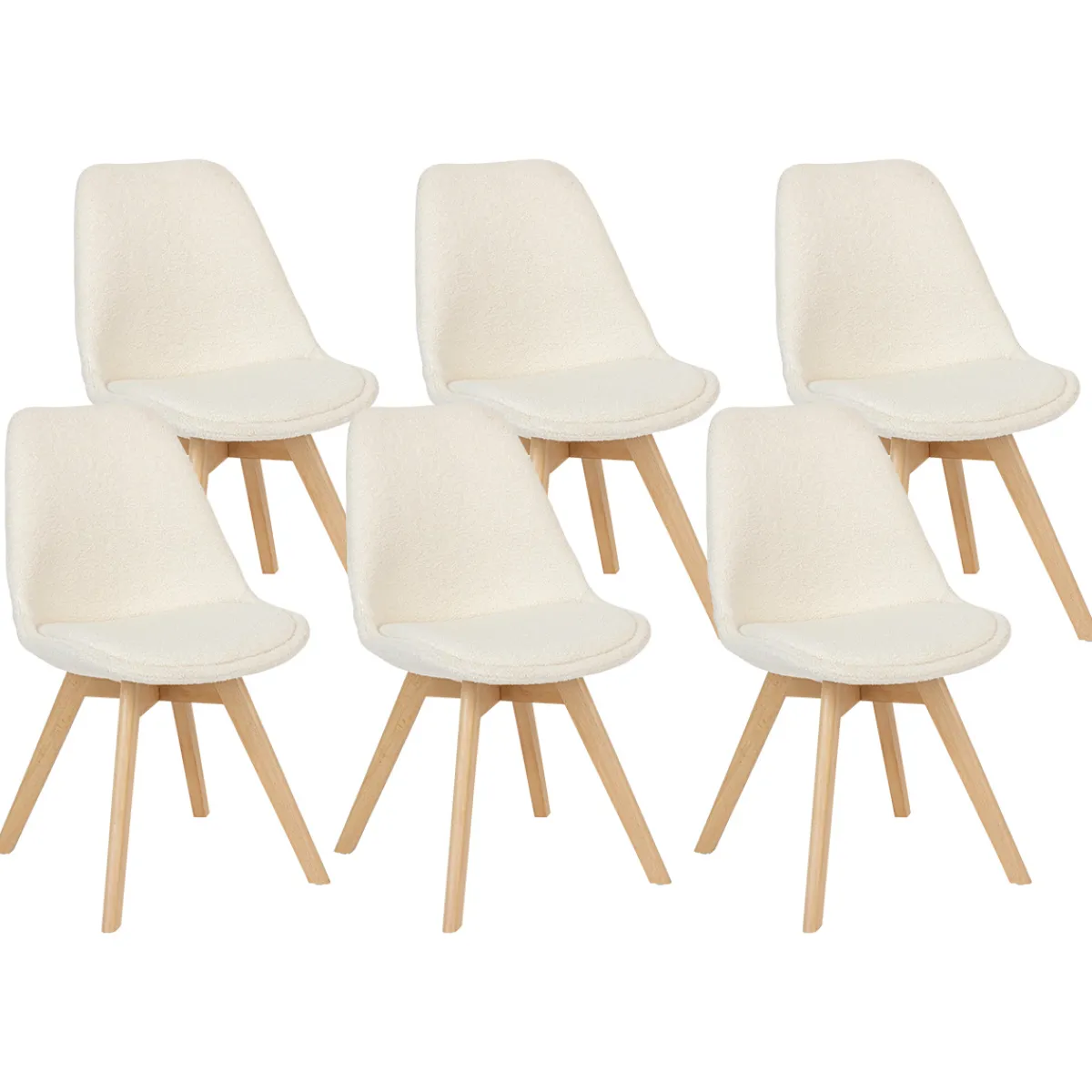 Atmosphera Chaises Scandinaves|Chaises, Fauteuils De Table*Lot de 6 chaises "Baya" Beige