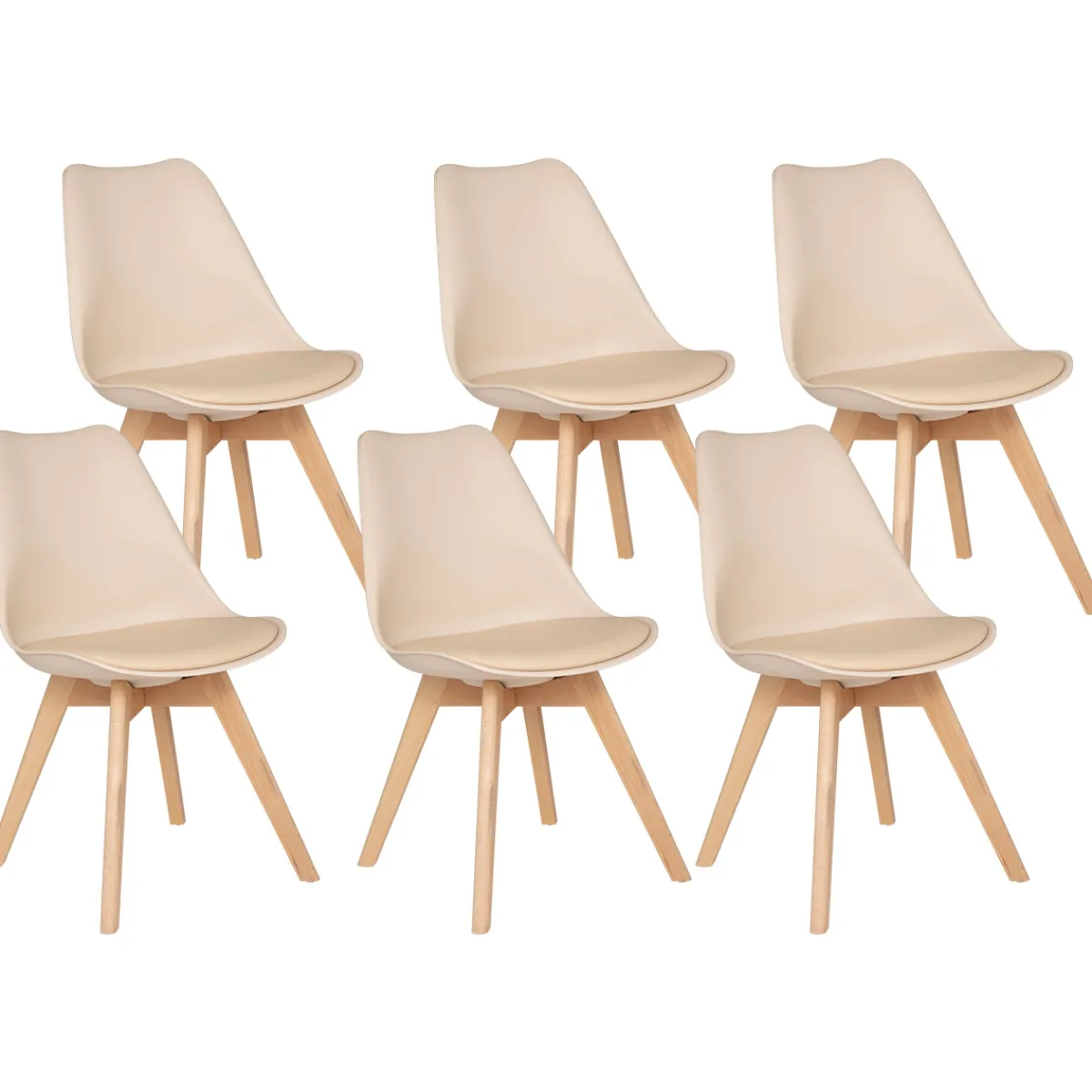 Atmosphera Chaises Scandinaves|Chaises, Fauteuils De Table*Lot de 6 chaises "Baya" Marroncognac