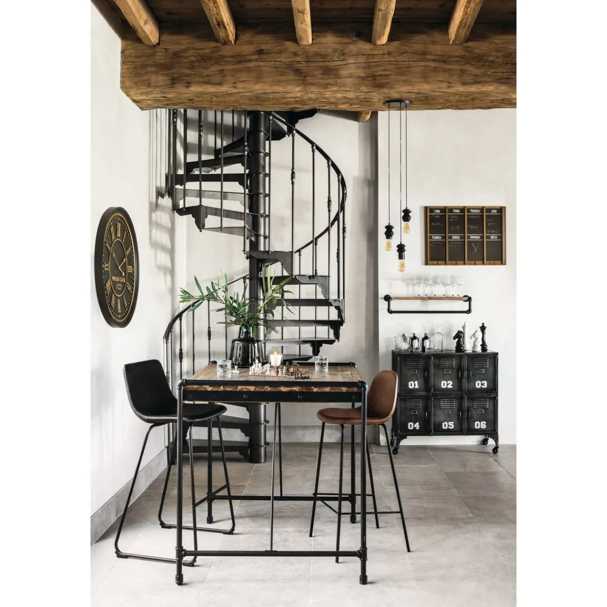 Atmosphera Chaises De Bar*Lot de 2 chaises de bar "Lois" Gris