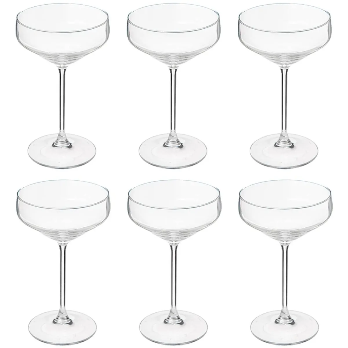 Atmosphera Flûtes*Lot de 6 coupes de champagne "Nora" Transparent
