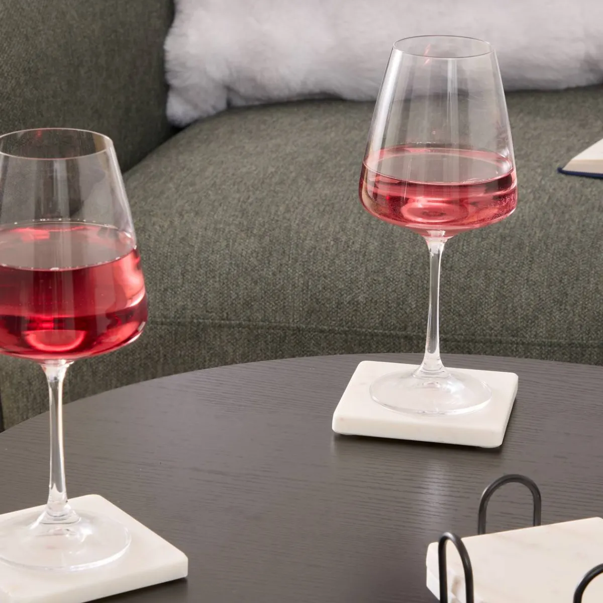 Atmosphera Plats De Service, Présentoirs*Lot de 4 Dessous de verre "Marbre" Vertolive