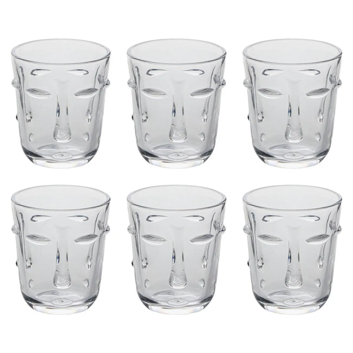 Atmosphera Verres À Eau*Lot de 6 gobelets bas "Visage" Multicolore
