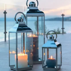 Atmosphera Eclairage D'Extérieur|Lanternes*Lot de 3 lanternes d'extérieur Argenté Noir