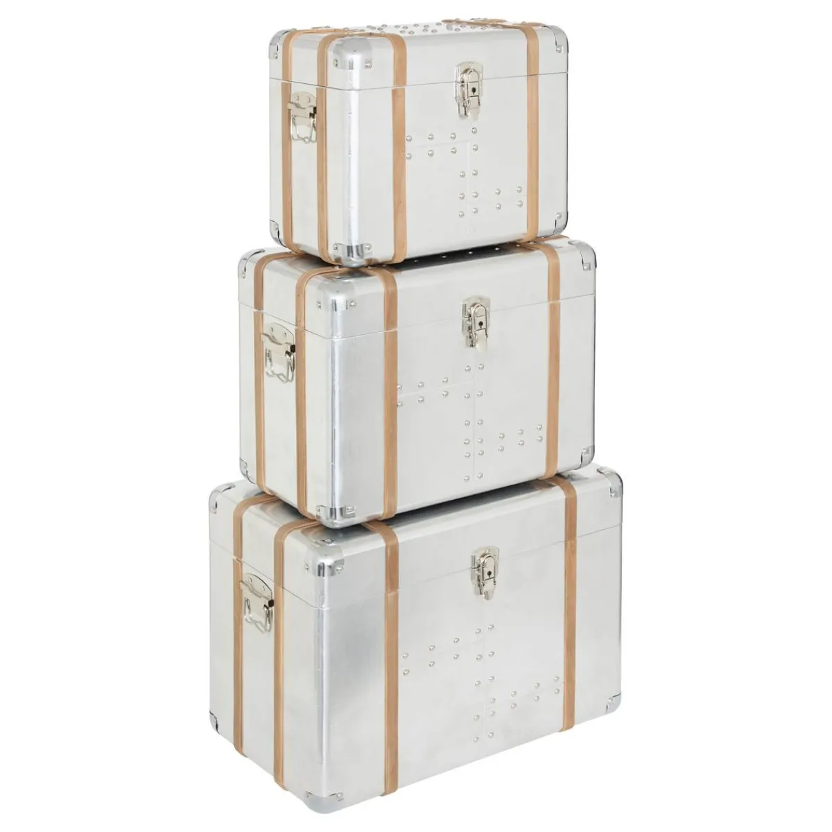 Atmosphera Malles|Voir Tout *Lot de 3 malles "Sky" Blanc